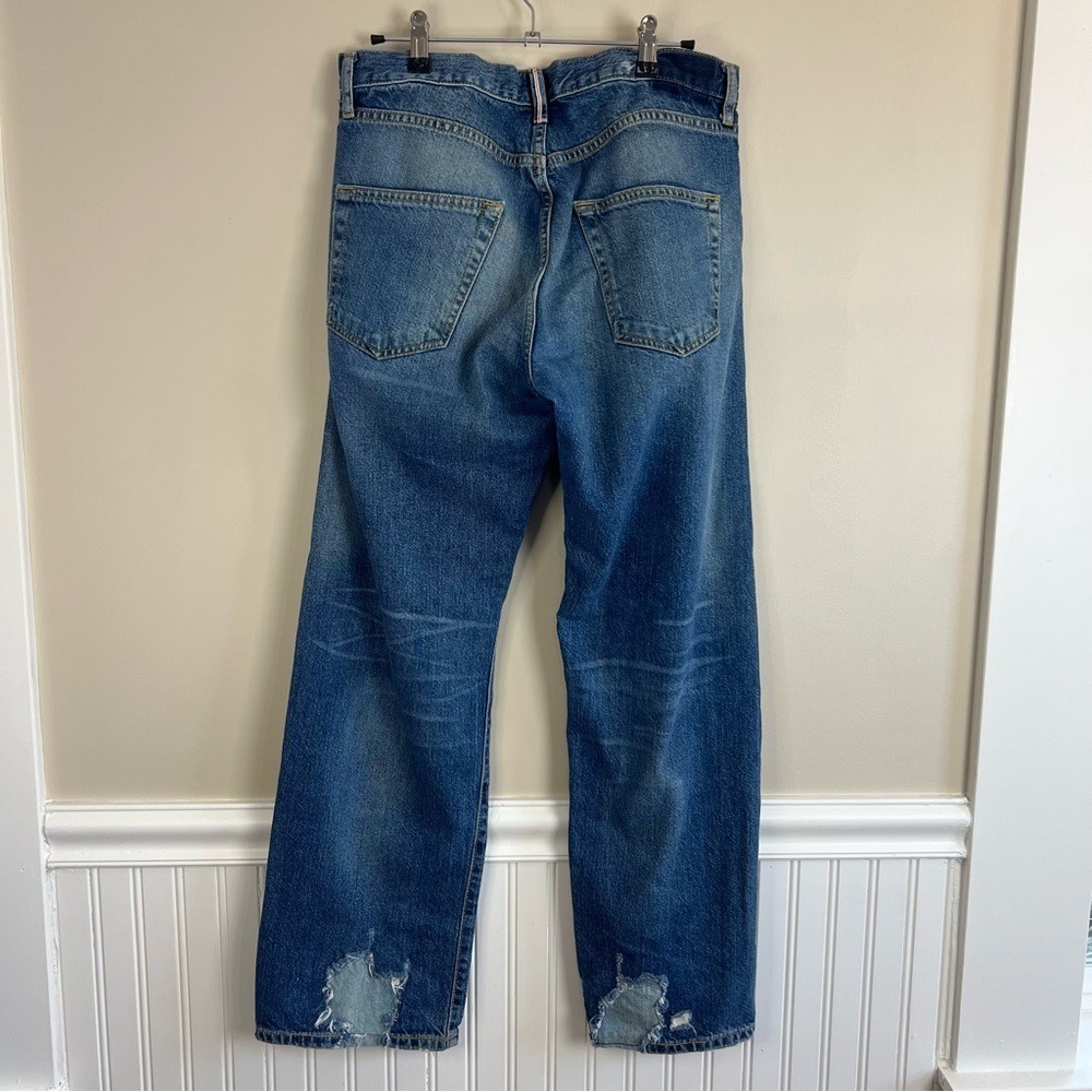 Zara Studio Wide Leg Distressed High Rise Jeans Blue Size S - Picture 3 of 16